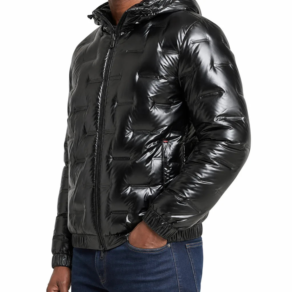 Men's Black Dunham Padded Hooded Jacket