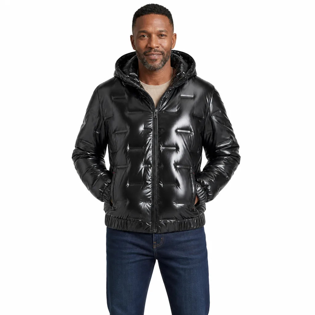 Men's Black Dunham Padded Hooded Jacket