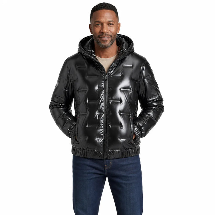 Men's Black Dunham Padded Hooded Jacket