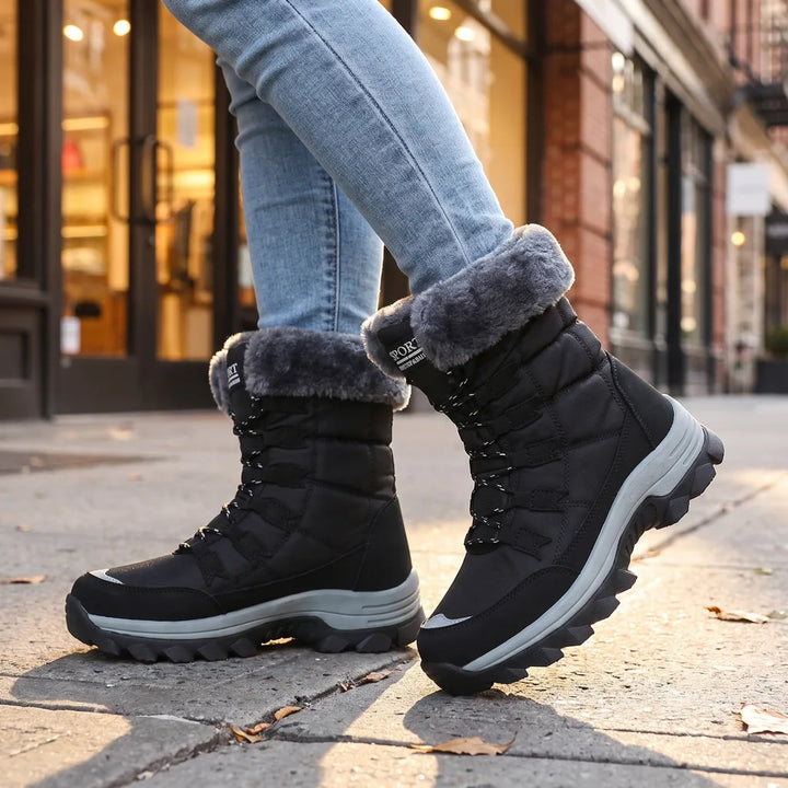 Women's Black Dean Mid Calf Snow Boots
