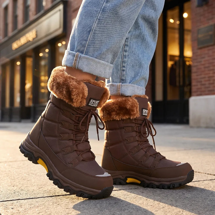 Women's Brown Dean Mid Calf Snow Boots