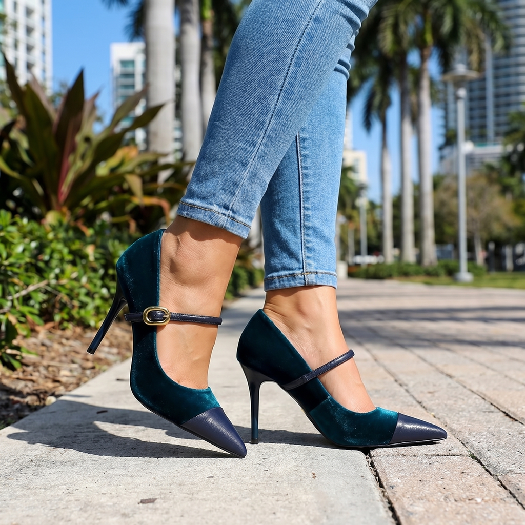 Royal Blue 10cm Lucia Valli Pointed Pumps 1