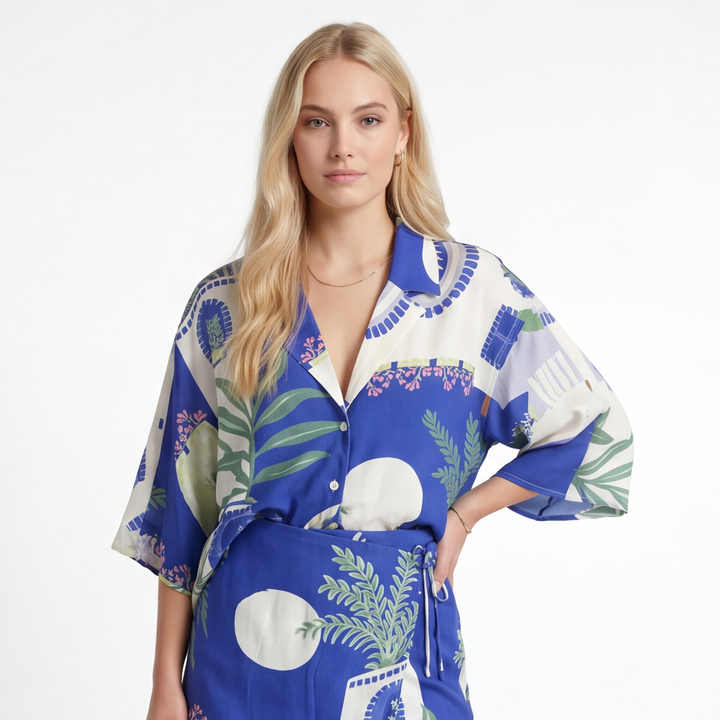 Royal Blue Sienna Miller Printed Set 2