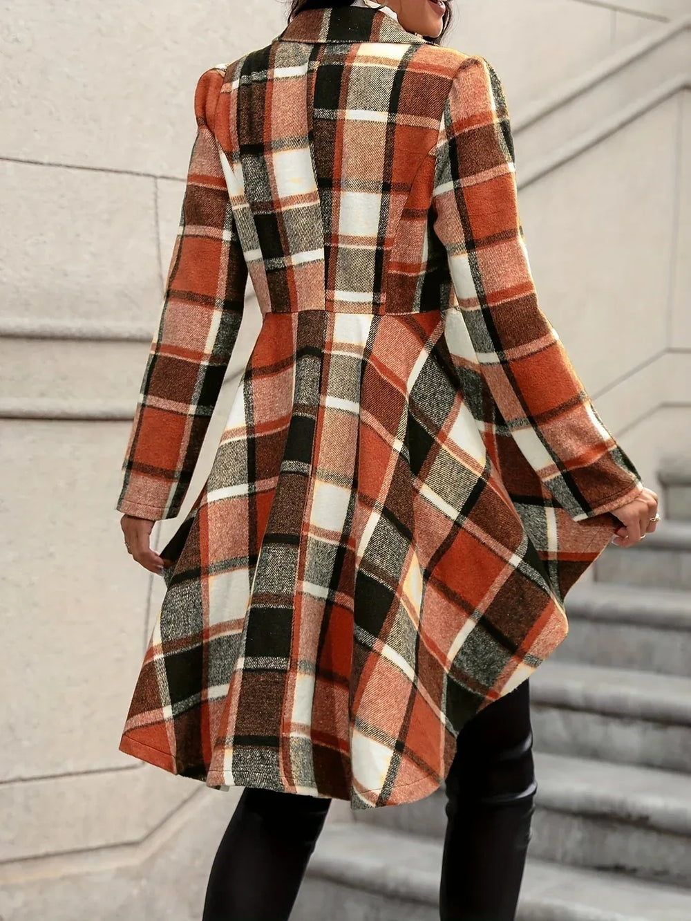 Women's Ruby | Women's Draped Longline Plaid Jacket