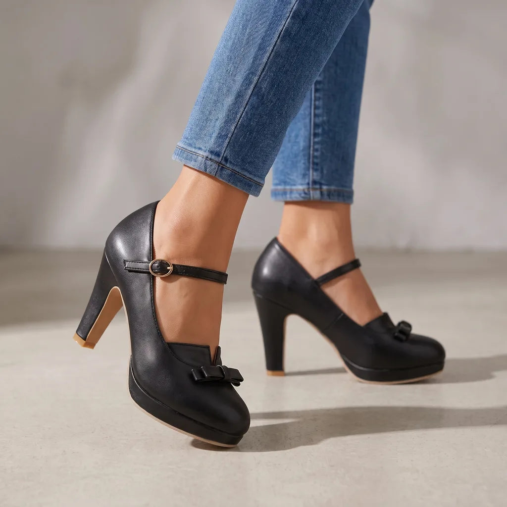 Ruby | Women's Mary Jane Heels - Color:Black;Size:35