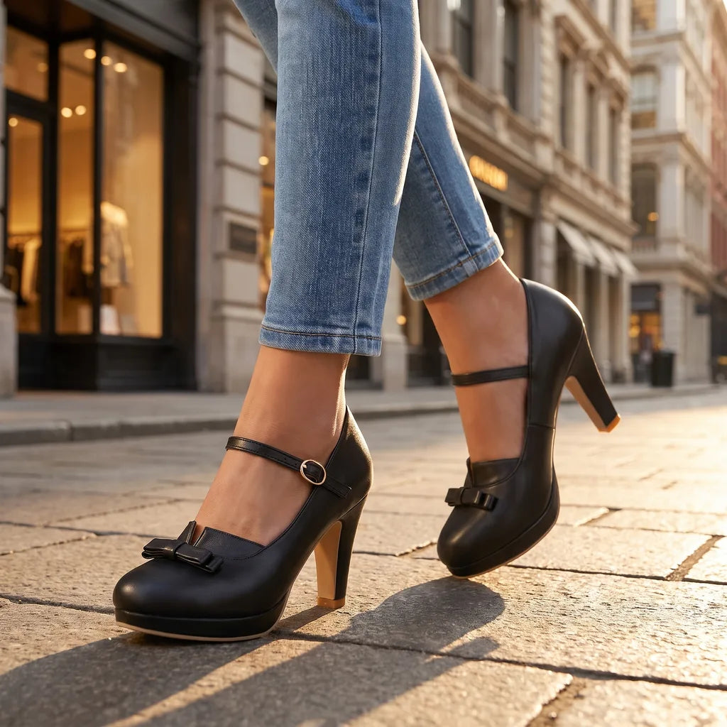 Women's Black Mollie Platform Mary Janes