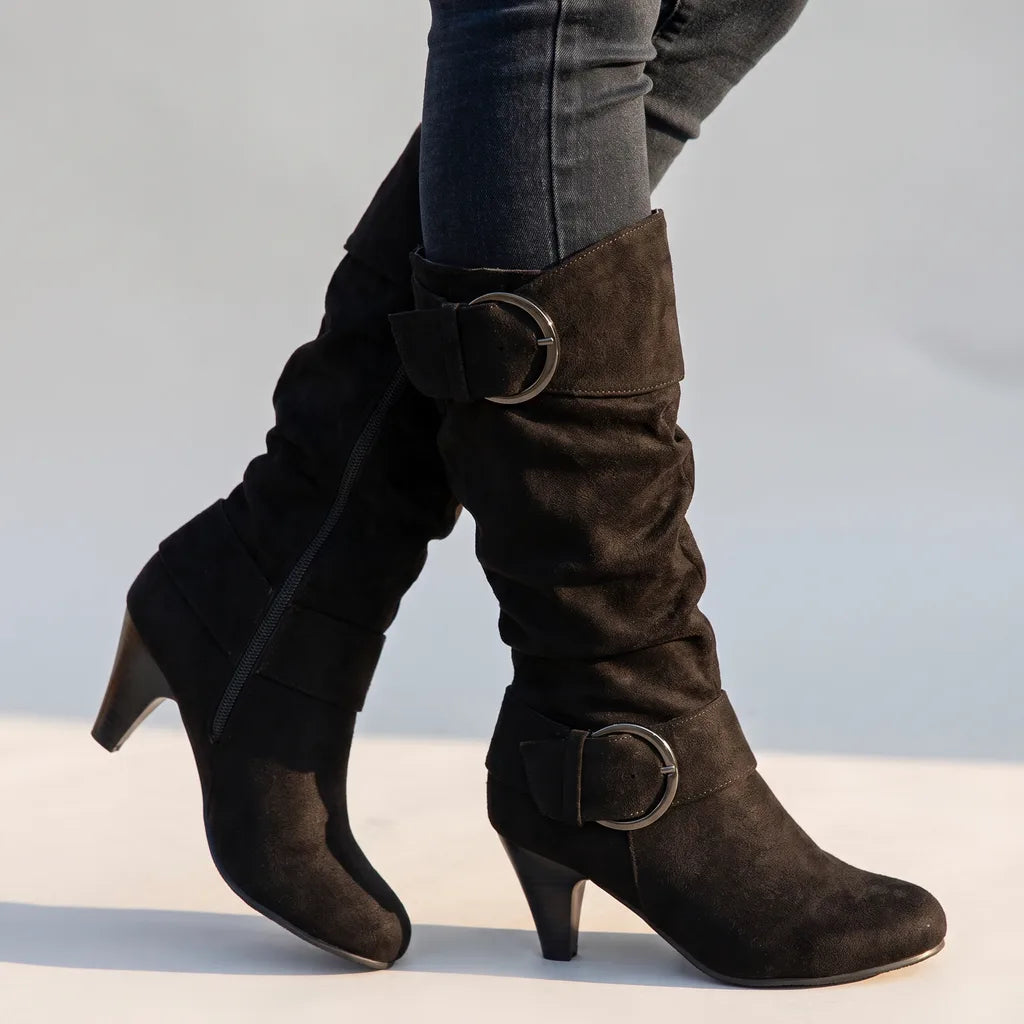 Ruby | Women's Orthopedic Buckle Boots  - Color:Black;Size:36