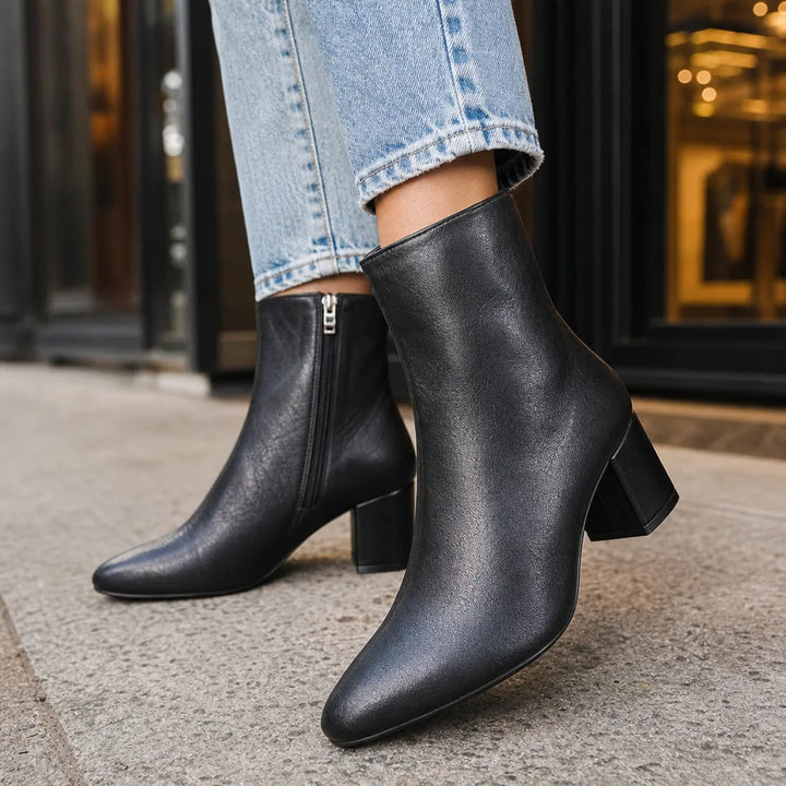 Women's Black Montgomery Square Toe Boots
