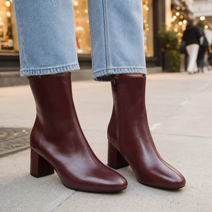 Women's Red Montgomery Square Toe Boots