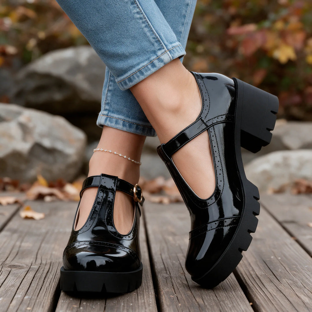 Sadie | Women's Orthopedic Mary Jane Heels - Color:Black;Size:35