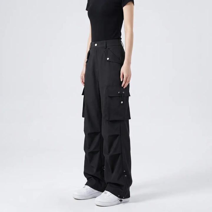 Black Juno Loose Cargo Trousers 3