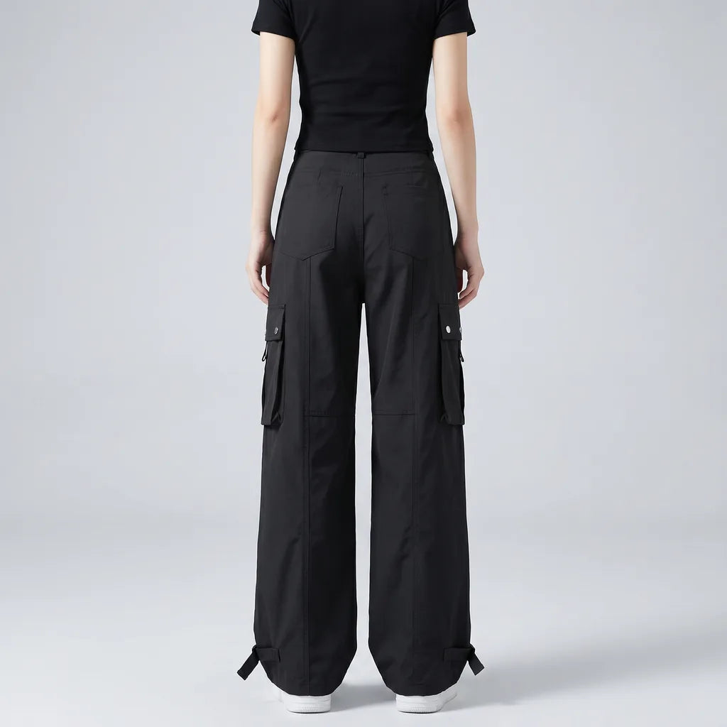 Black Juno Loose Cargo Trousers 5