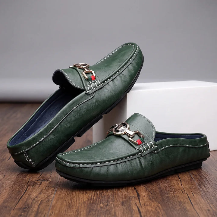 Salvatore Italian Loafers - Color:Green;Size:38