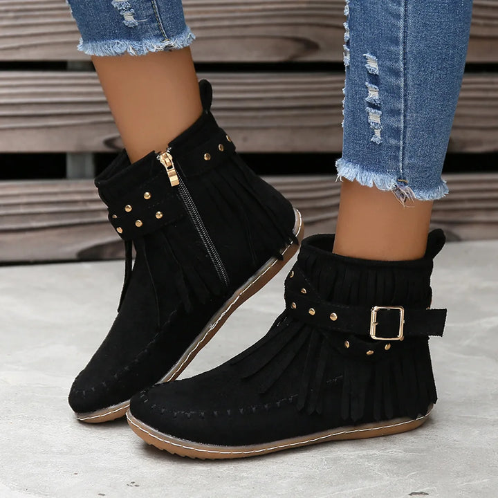 Samara | Women's Orthopedic Western Ankle Boots - Color:Black;Size:36