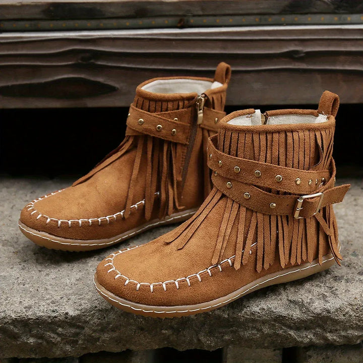 Samara | Women's Orthopedic Western Ankle Boots - Color:Brown;Size:36