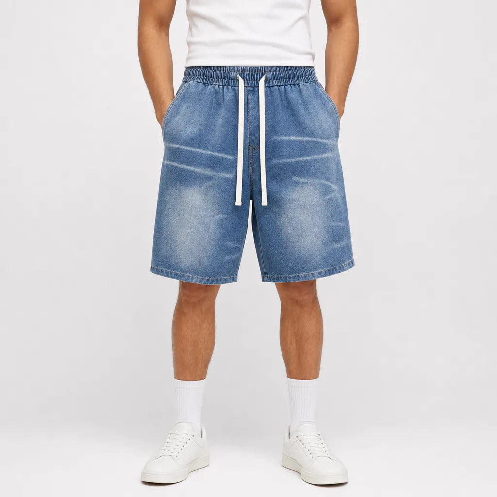 Men's Blue Davenport Cotton Denim Shorts