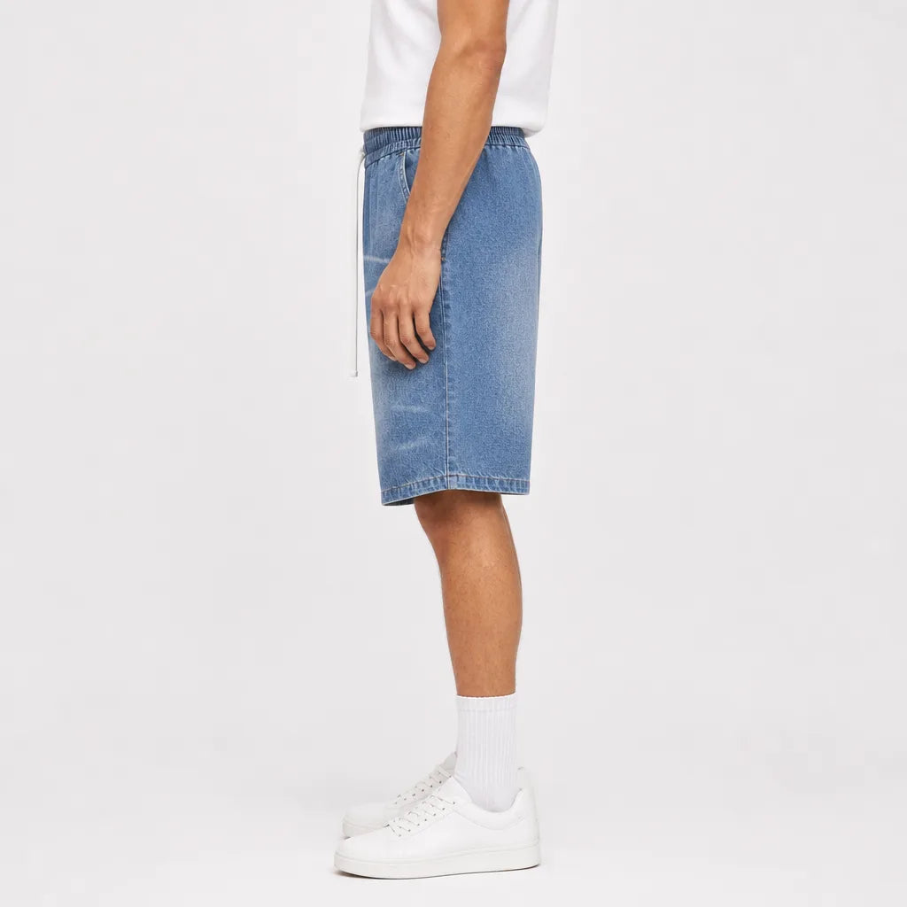 Men's Blue Davenport Cotton Denim Shorts