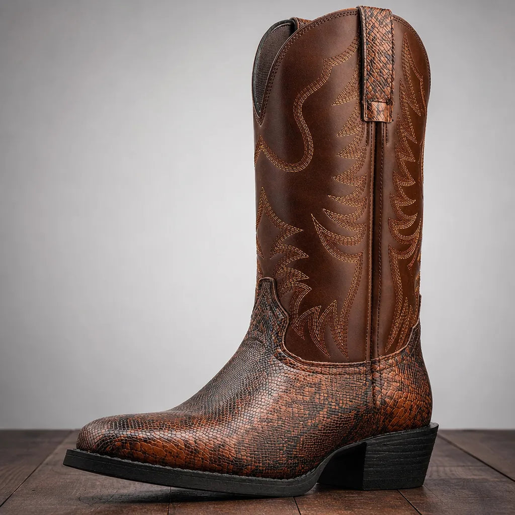 Samuel Pointed Western Boots - Color:Brown;Size:41