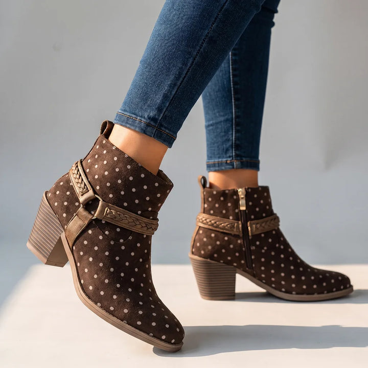 Sara | Women's Brown Heeled Boots - Color:Brown;Size:36