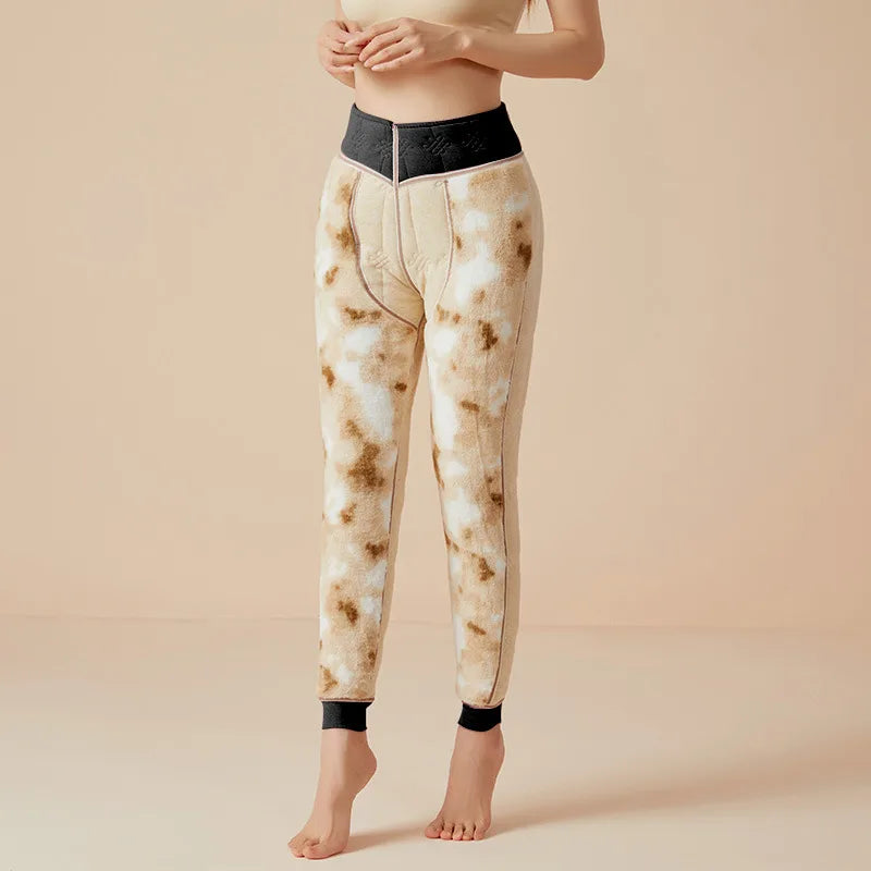 Sasha | Wool Fleece Lined Leggings - Color:Black;Size:XL