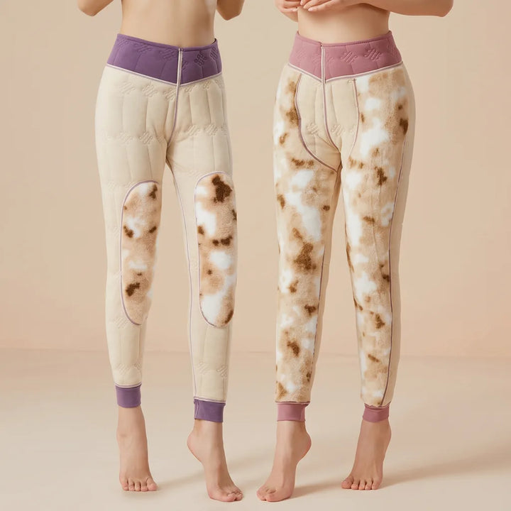Women's Purple Sutton Wool Thermal Leggings