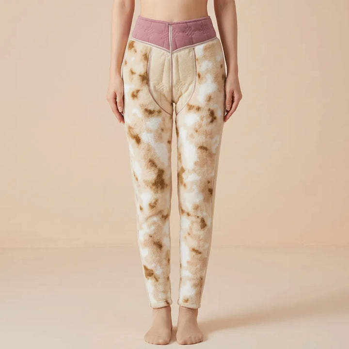 Sasha | Wool Fleece Lined Leggings - Color:Pink;Size:XL
