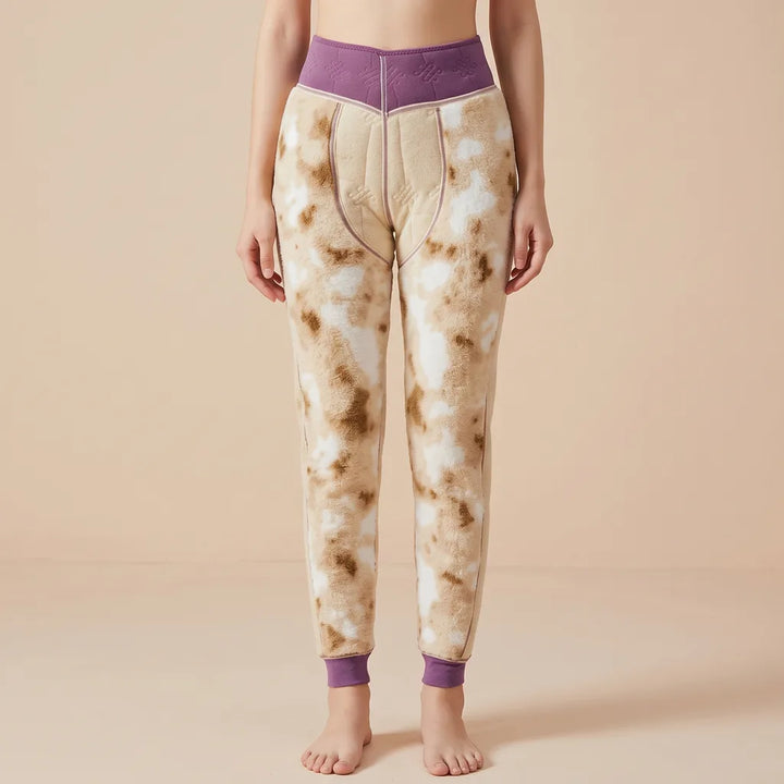 Sasha | Wool Fleece Lined Leggings - Color:Purple;Size:XL