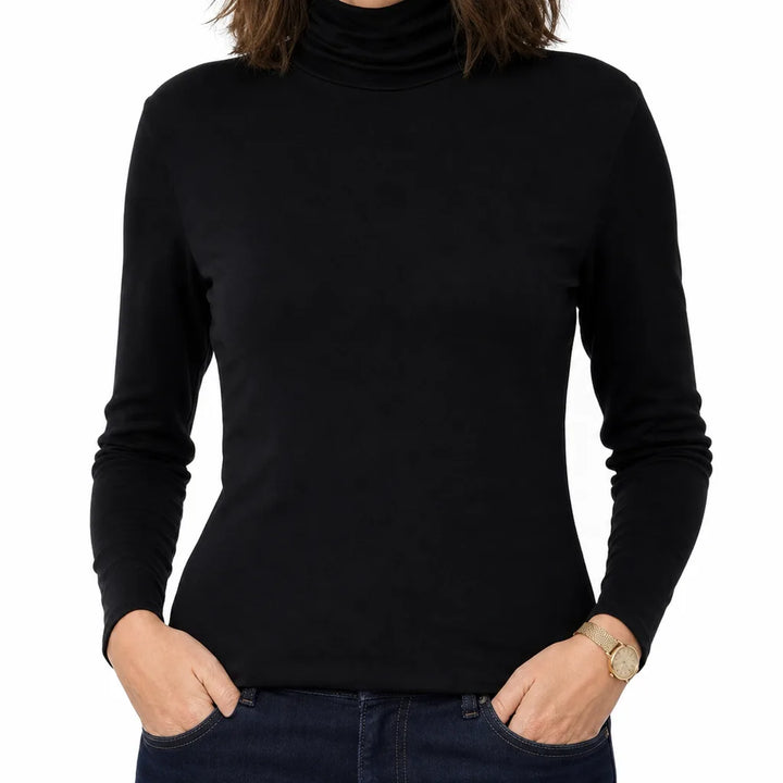 Saskia | Elegant Fall Turtleneck Top for Warmth - Color:Black;Size:S