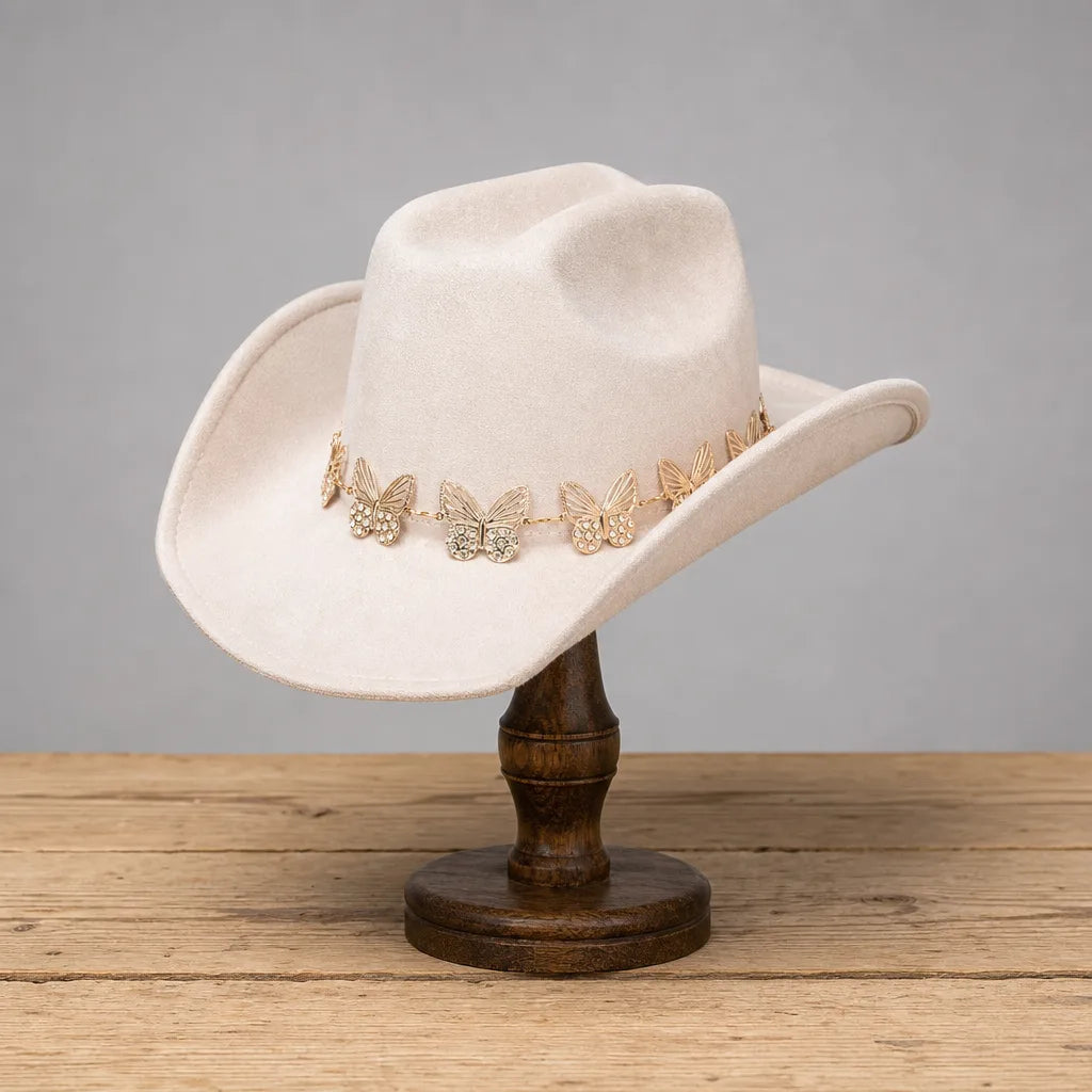 Savannah Butterfly Fedora - Color:Beige