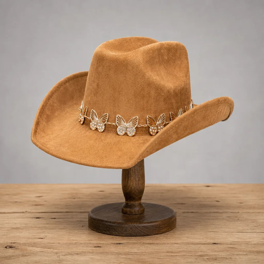 Savannah Butterfly Fedora - Color:Camel