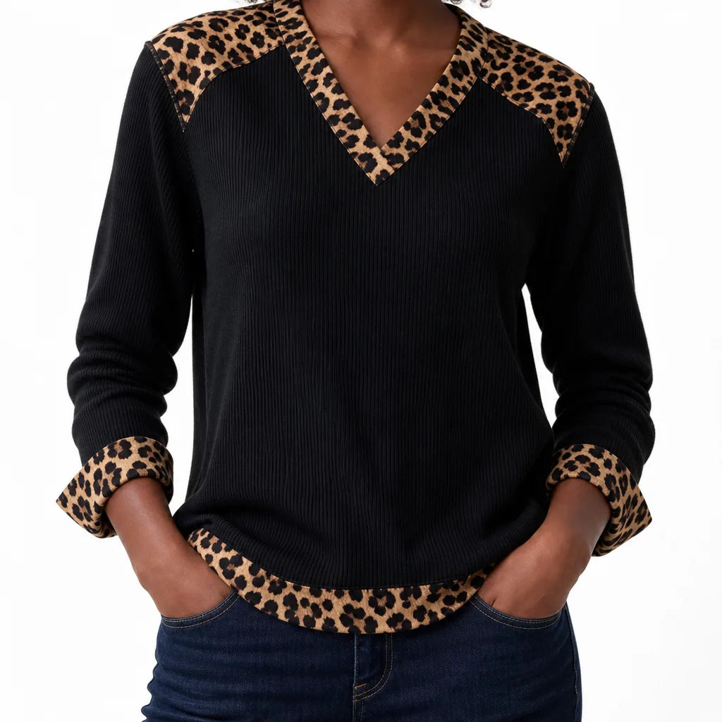 Women's Black Tia | Women's Animal-Trimmed Sweater -No match (No green variant)