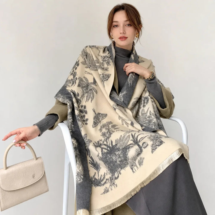 Savannah | Women's Oversized Elegant Scarf - Length:71 × 26 inches;Color:Gray