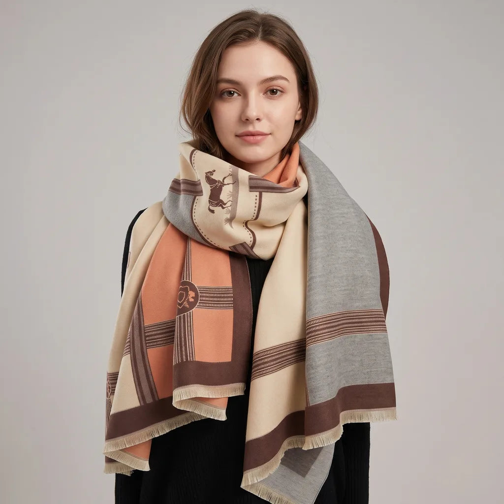 Savannah | Women's Oversized Elegant Scarf - Length:71 × 26 inches;Color:Multicolor 1