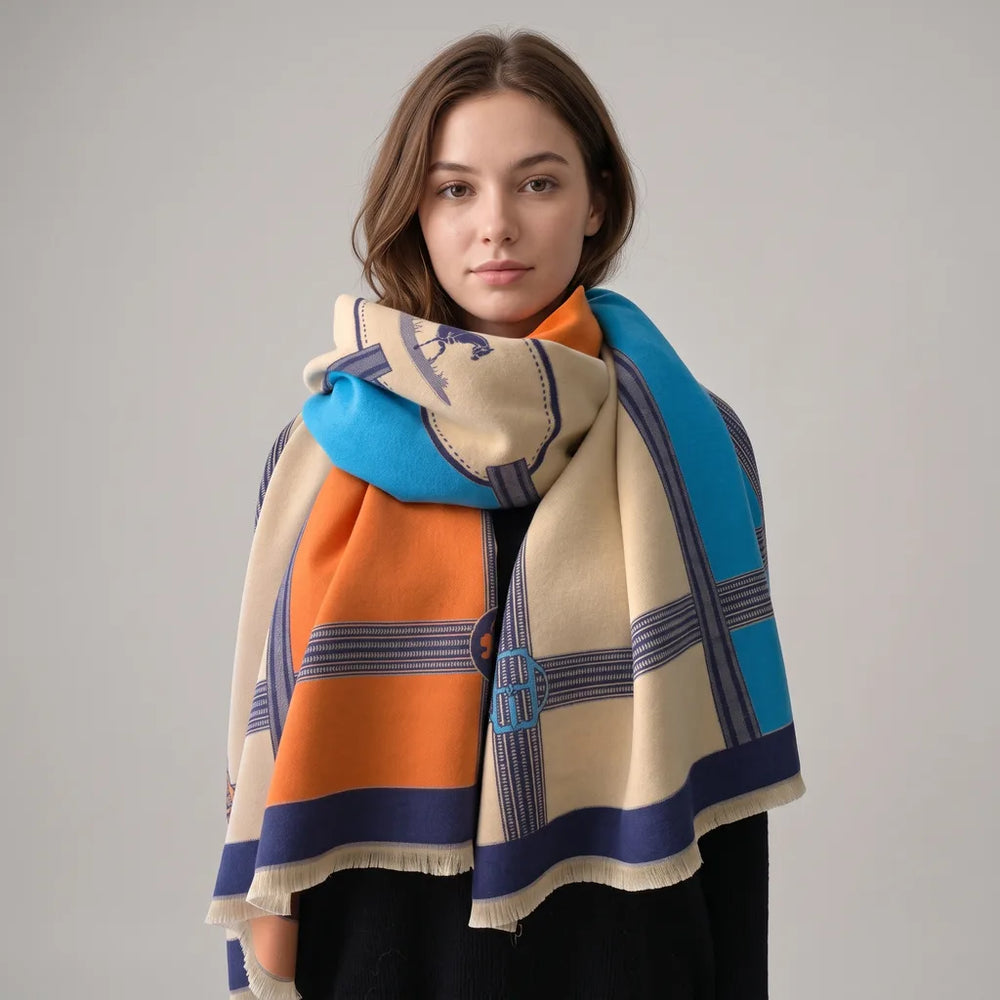 Savannah | Women's Oversized Elegant Scarf - Length:71 × 26 inches;Color:Multicolor 2