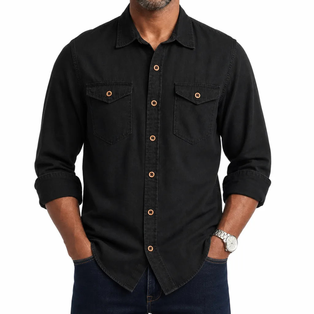 Sawyer | Men's Fall Denim Shirt - Color:Black;Size:XS