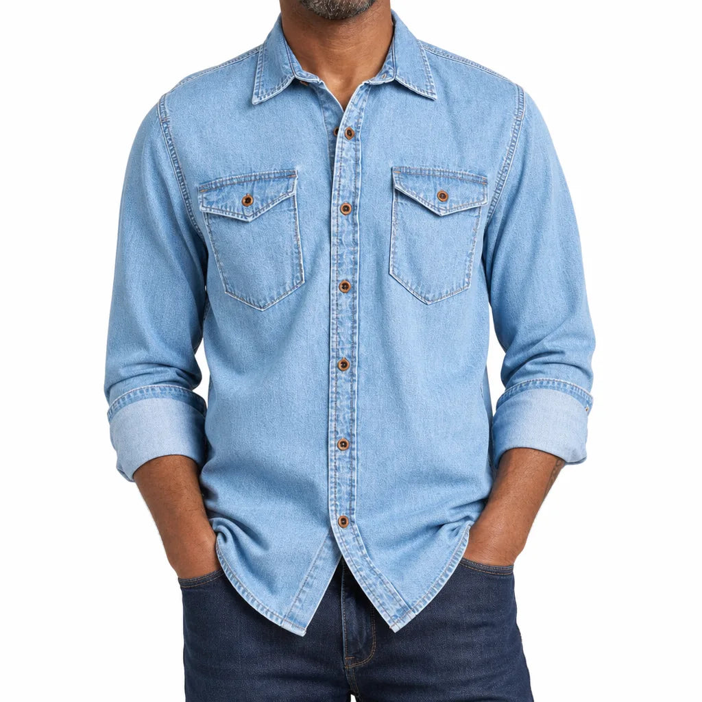 Sawyer | Men's Fall Denim Shirt - Color:Blue;Size:XS