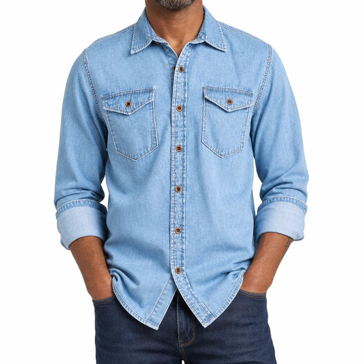 Sawyer | Men's Fall Denim Shirt - Color:Blue;Size:XS