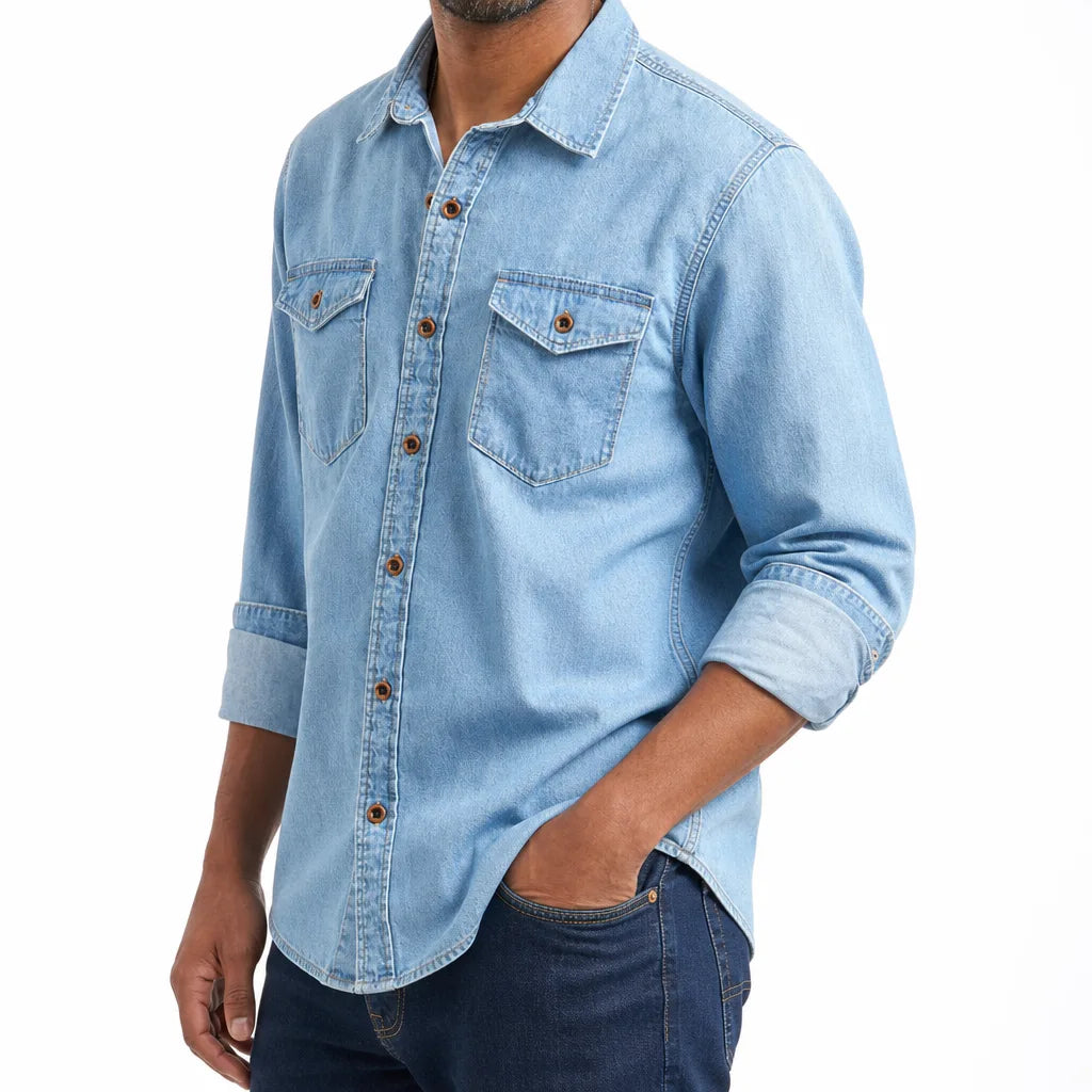 Men's Blue Ella Button Up Shirt