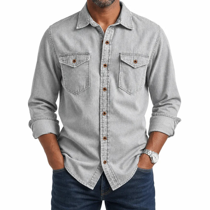 Sawyer | Men's Fall Denim Shirt - Color:Gray;Size:XS