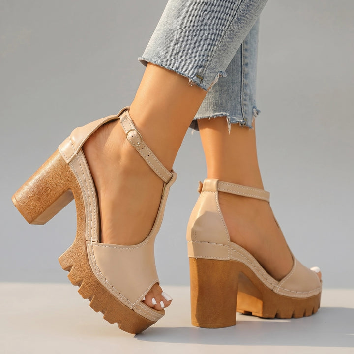 Scarlet Platform Sandals - Color:Apricot;Size:35