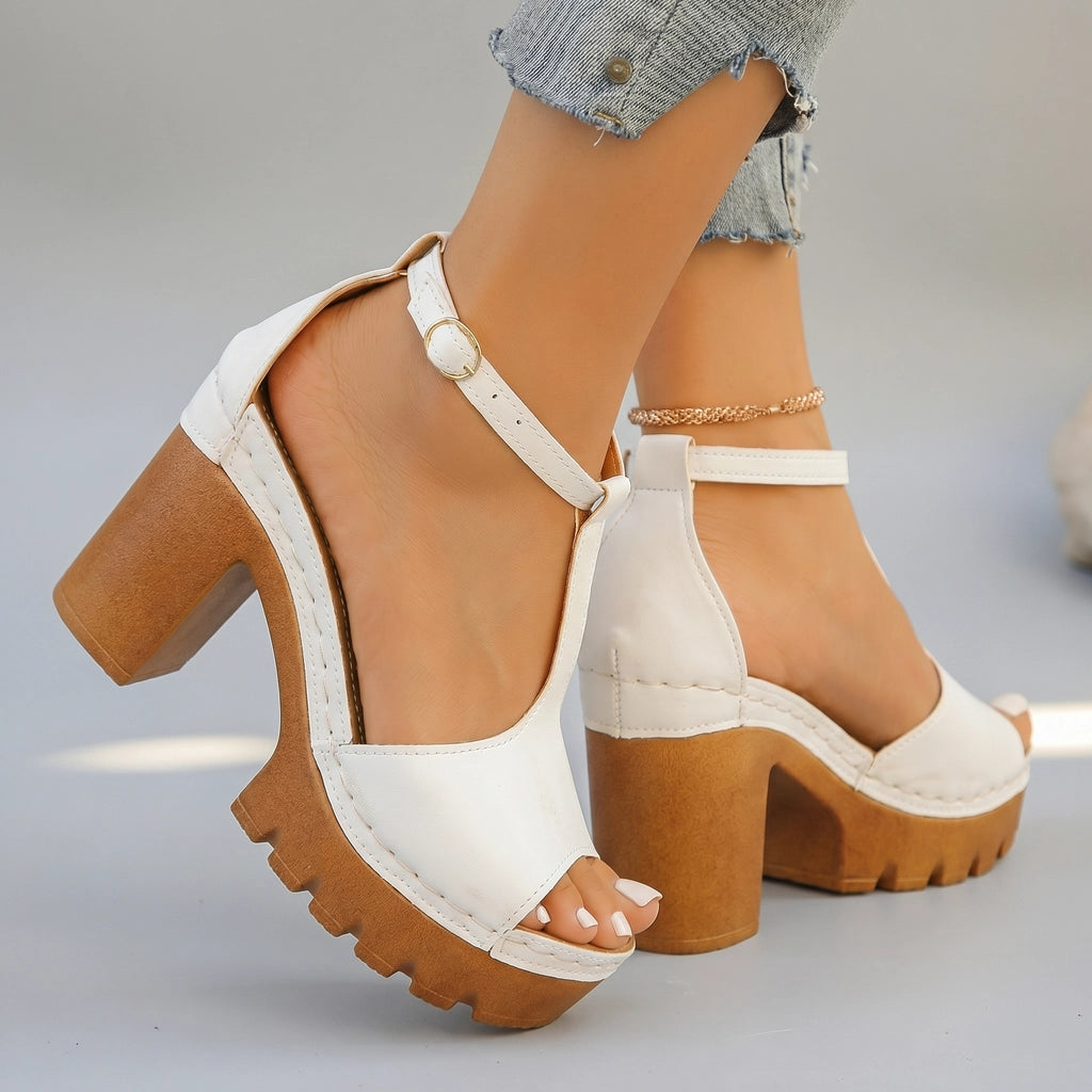 Scarlet Platform Sandals - Color:White;Size:35