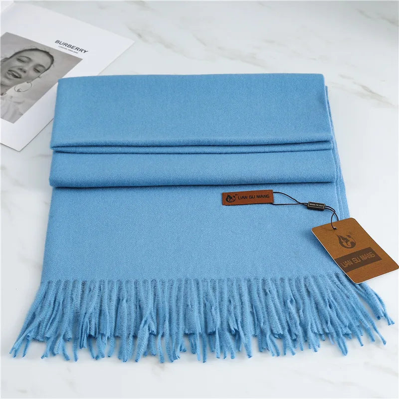 Scarlet | Women's Warm Winter Scarf - Length (in):75 x 27 in;Color:Blue