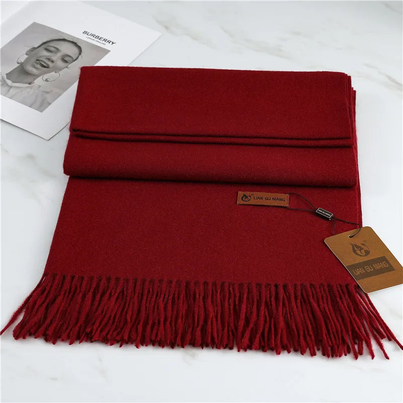 Scarlet | Women's Warm Winter Scarf - Length (in):75 x 27 in;Color:Burgundy