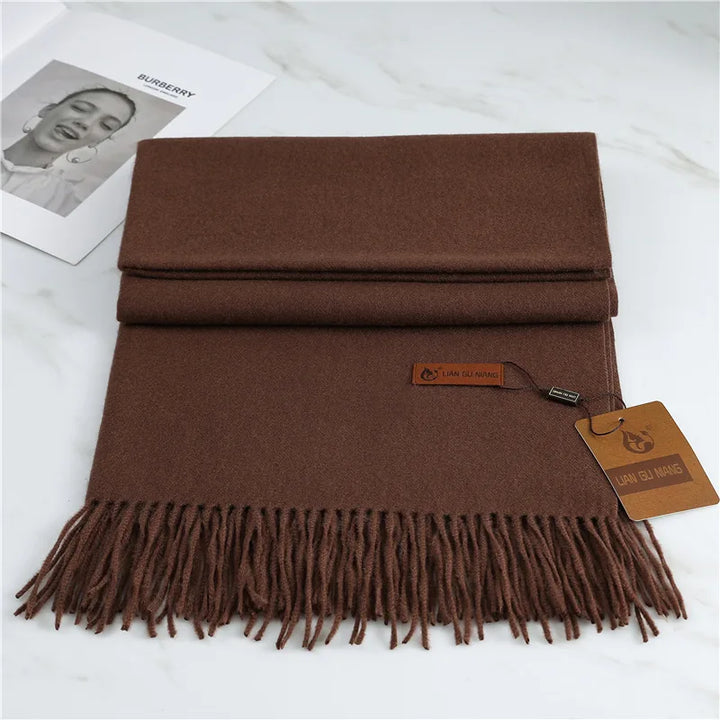 Scarlet | Women's Warm Winter Scarf - Length (in):75 x 27 in;Color:Coffee