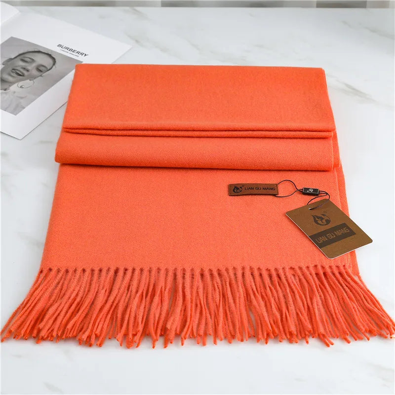Scarlet | Women's Warm Winter Scarf - Length (in):75 x 27 in;Color:Orange