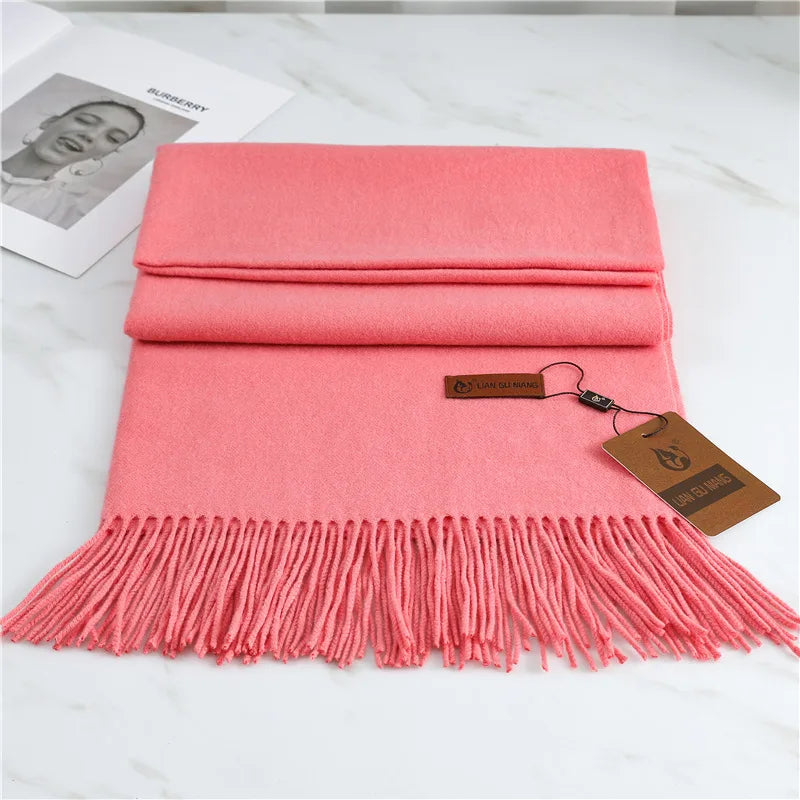 Scarlet | Women's Warm Winter Scarf - Length (in):75 x 27 in;Color:Pink