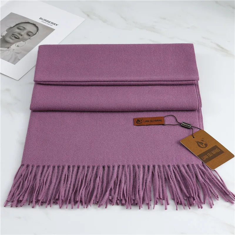 Scarlet | Women's Warm Winter Scarf - Length (in):75 x 27 in;Color:Purple