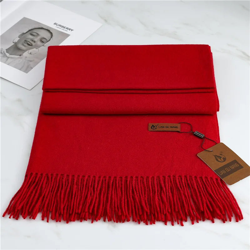 Scarlet | Women's Warm Winter Scarf - Length (in):75 x 27 in;Color:Red