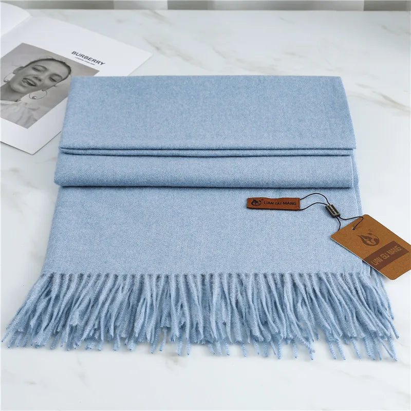 Scarlet | Women's Warm Winter Scarf - Length (in):75 x 27 in;Color:Sky Blue