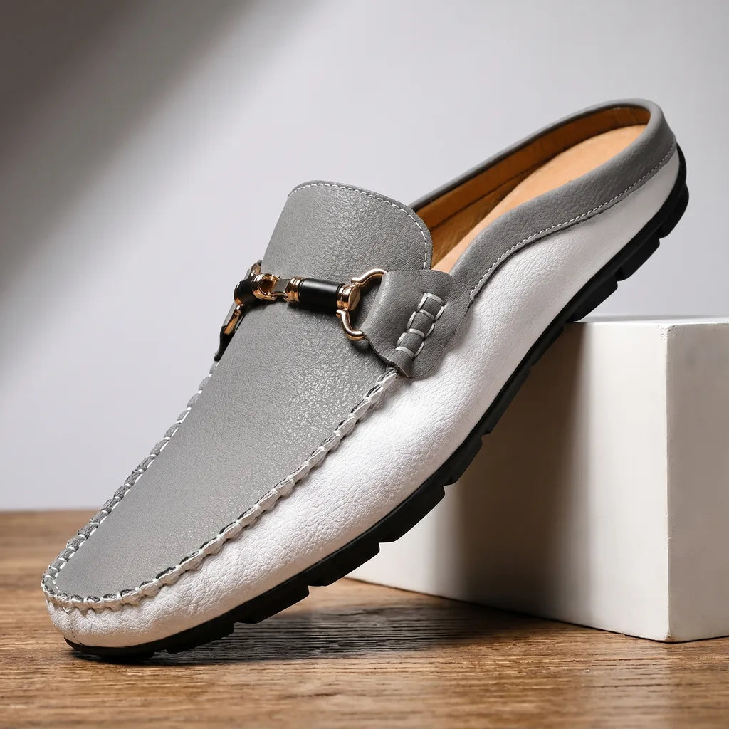 Gray Finley Reed Slip-On Mules 1